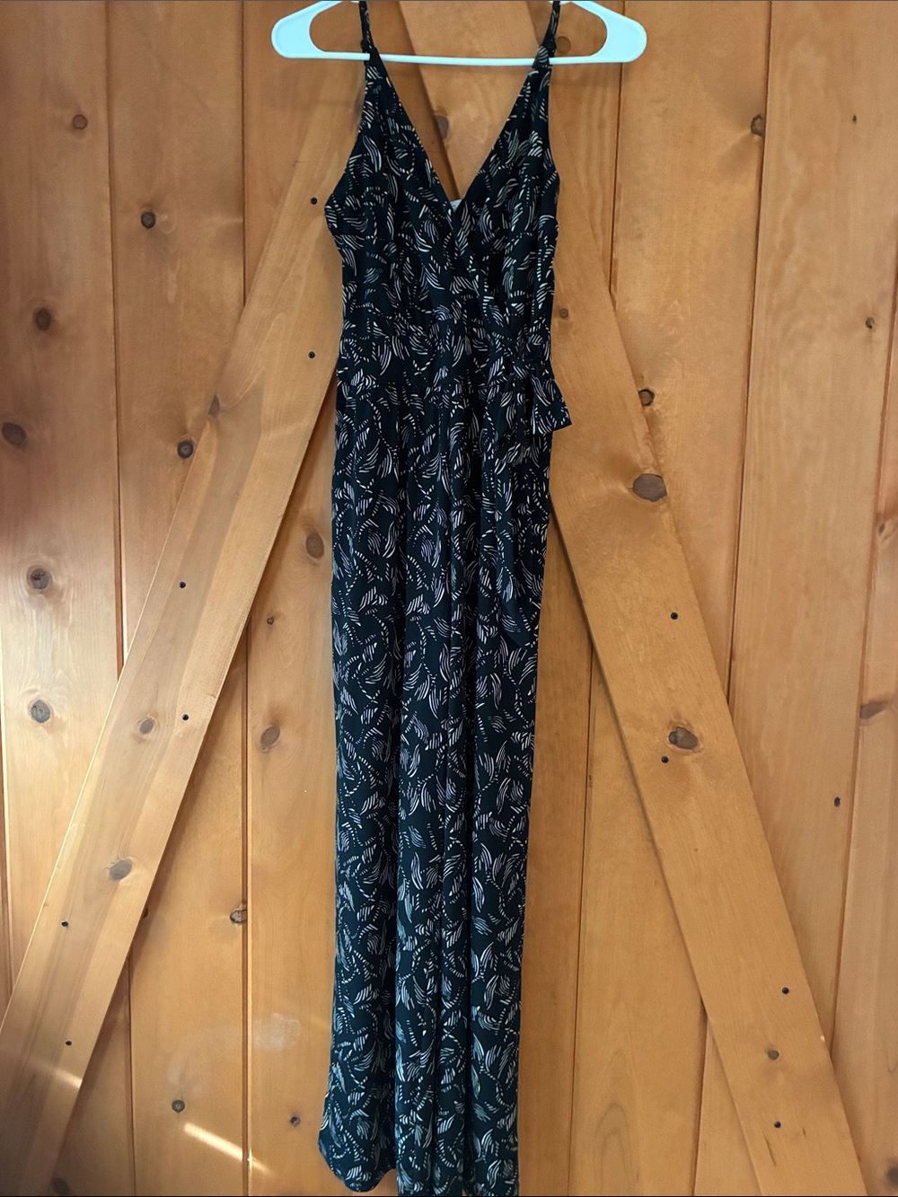 Kaileigh Women's Black Printed V-Neck Jumpsuit